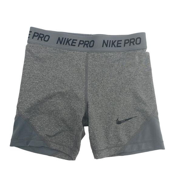 Nike Pro Dri-Fit kids size Large 10/12 gray athletic compression short - Picture 1 of 4